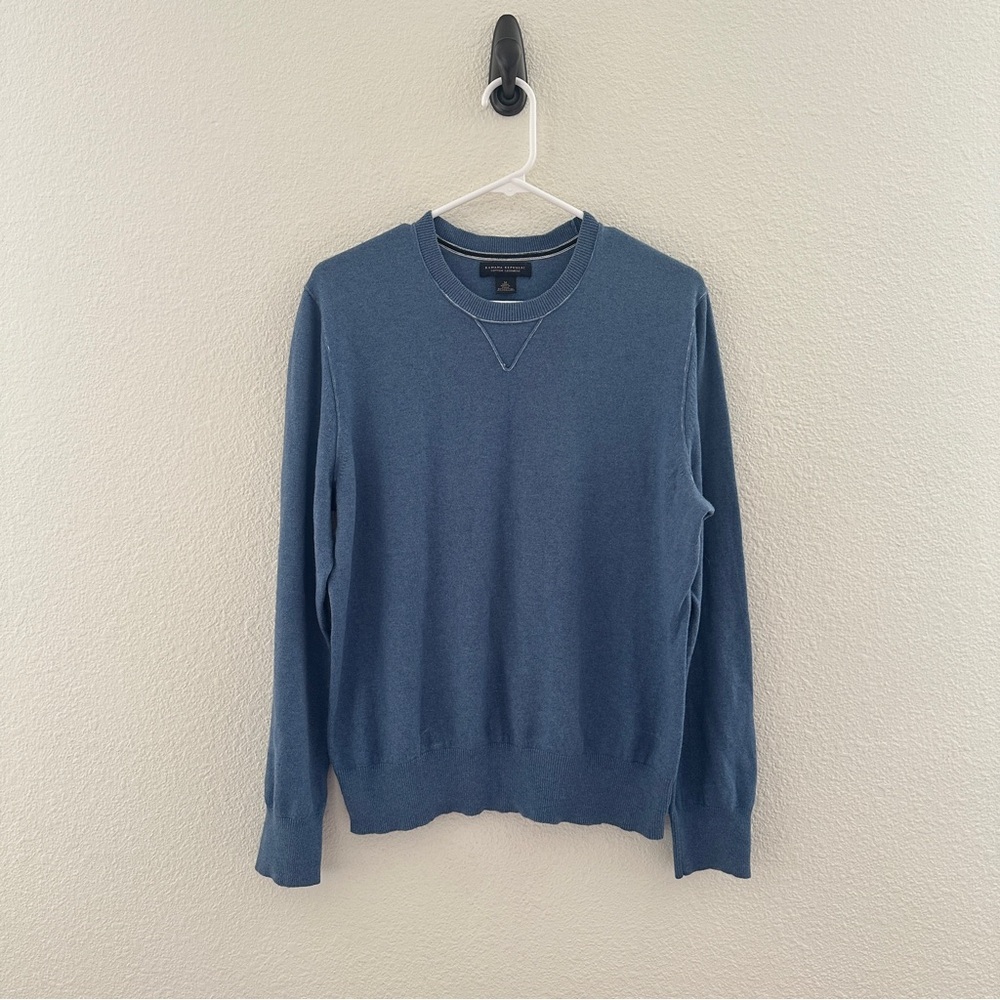 Banana Republic Blue Cotton Cashmere Blend Sweater M - Classic‎ Preppy Cozy